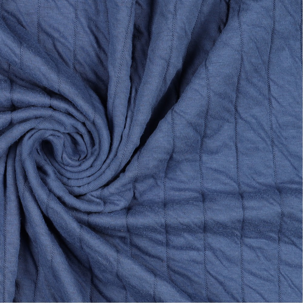 GEQUILTE JERSEY STREPEN JEANSBLAUW #7