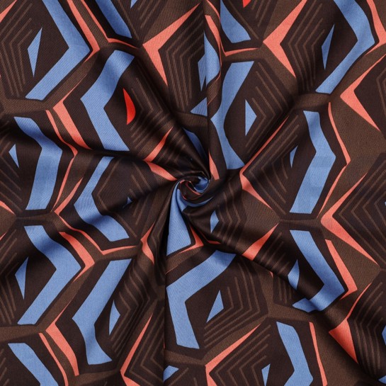 COTTON SATIN GEOMETRIC TAUPE #7