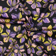 BAUMWOLLE SATIN BLUMEN SCHWARZ (thumbnail) #3