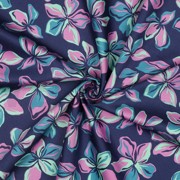 KATOEN SATIJN BLOEMEN MARINEBLAUW (thumbnail) #3