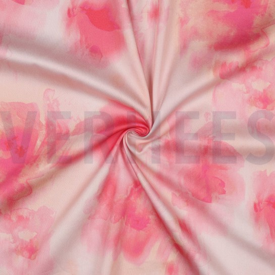 BAUMWOLLE SATIN DIGITAL BLUMEN ROSA #7