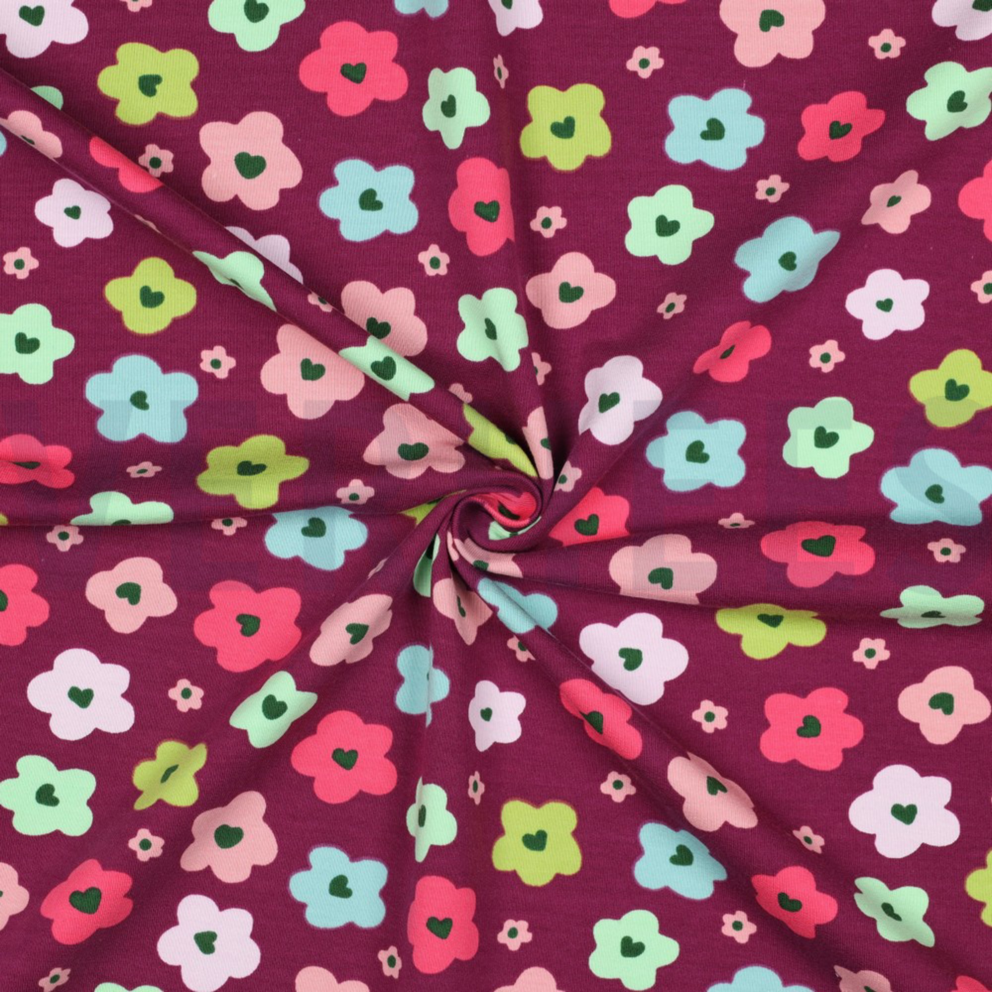 FRENCH TERRY ABSTRACT FLOWERS BURGUNDY (high resolution) #3