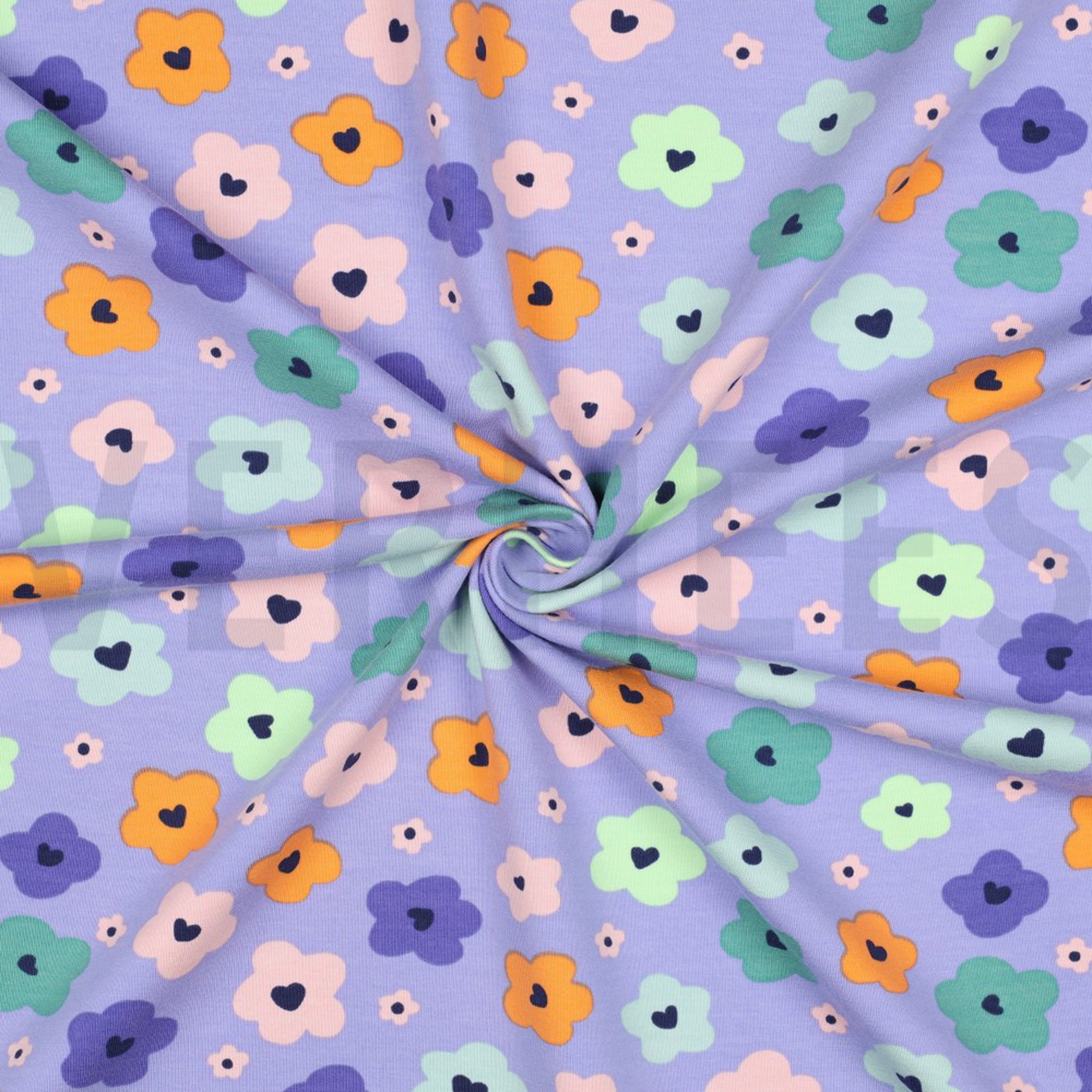FRENCH TERRY ABSTRACT FLOWERS LAVENDER (high resolution) #3