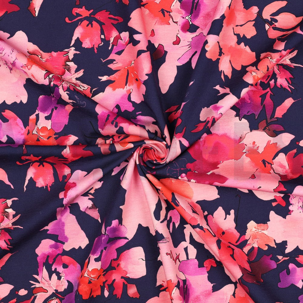 JERSEY DIGITAAL BLOEMEN MARINEBLAUW #7