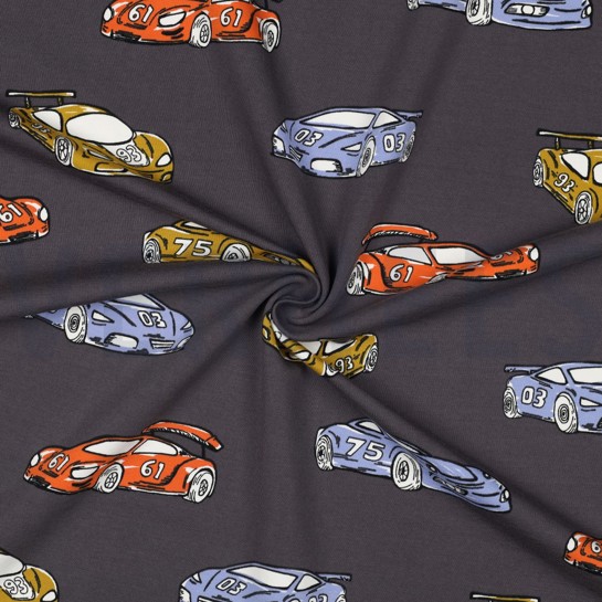 FRENCH TERRY RACEAUTO’S GRIJS #7