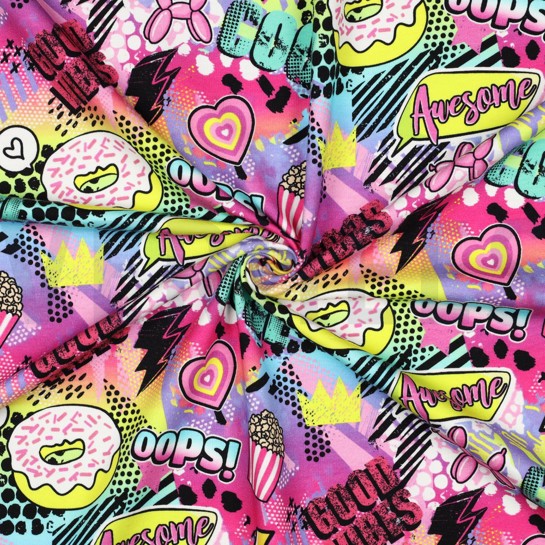 FRENCH TERRY DIGITAL MANGA FUCHSIA #7