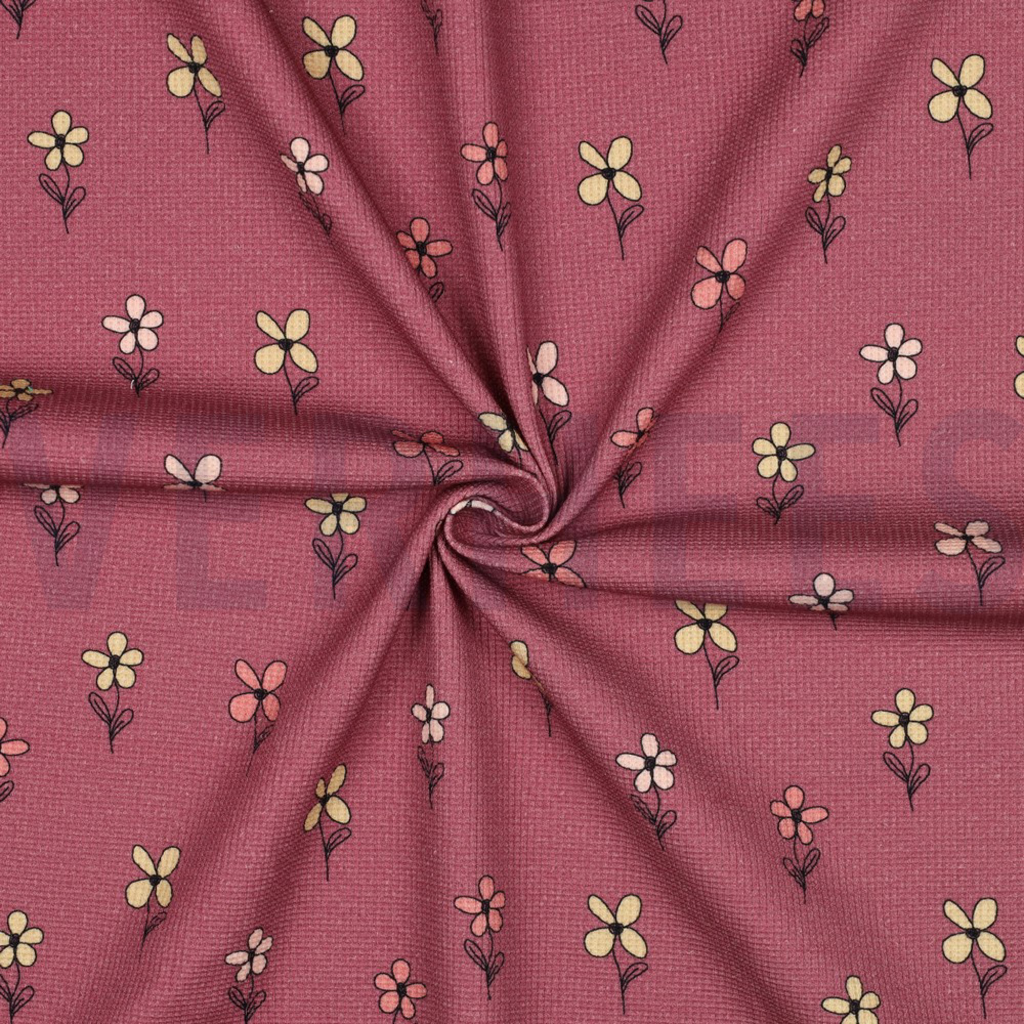 WAFELJERSEY BLOEMEN BORDEAUXROOD (high resolution) #3