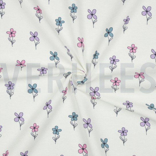 JERSEY GAUFRÉ FLEURS PÉTROLE #7