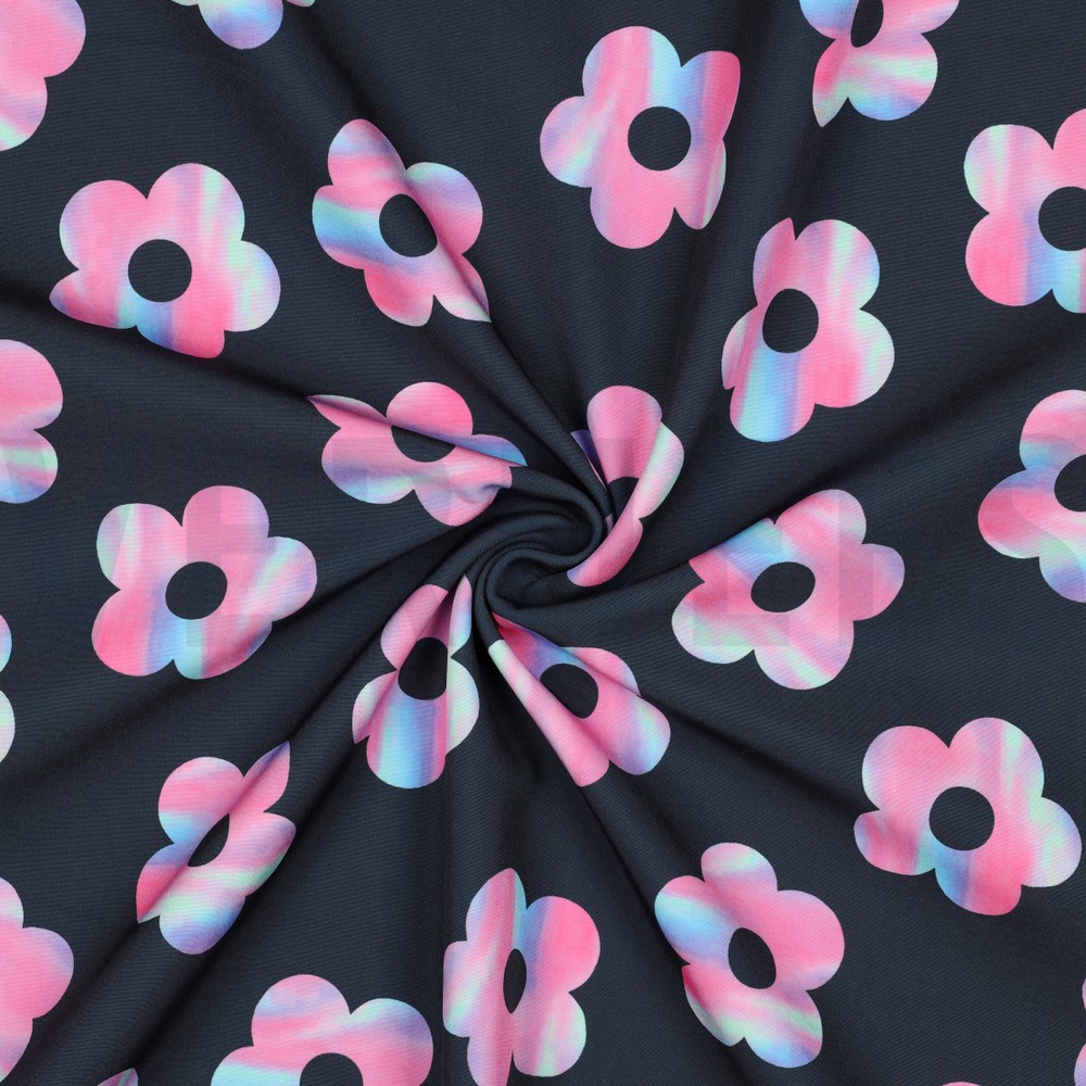 SOFTSHELL DIGITAL FLOWERS NAVY #7