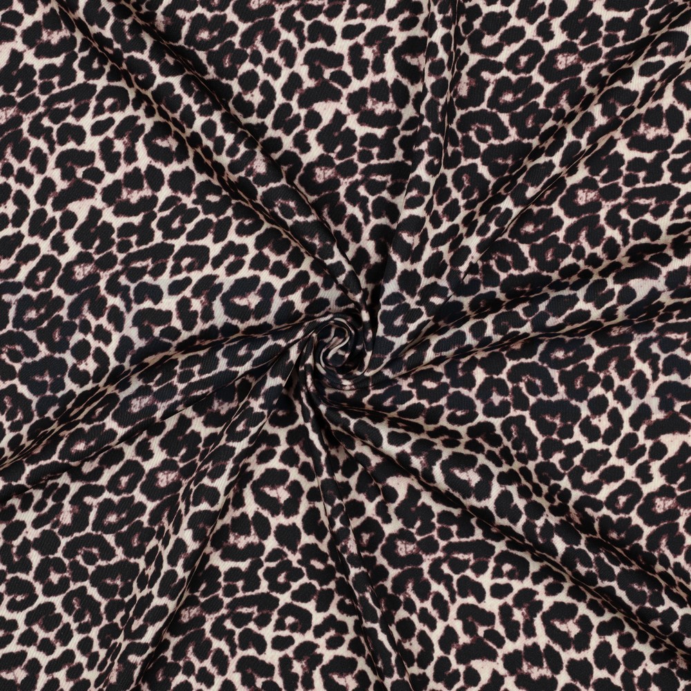 VISKOSE SATIN DIGITAL TIERHAUT SCHWARZ #7