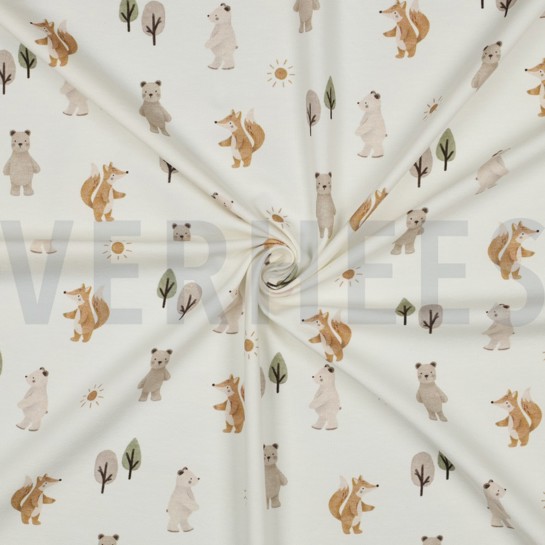 JERSEY DIGITAL FOREST ANIMALS WHITE #7