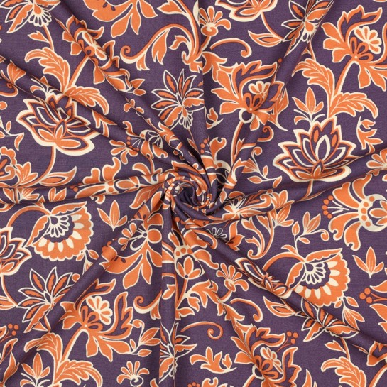 PUNTA DI ROMA PAISLEY BLOEMEN DONKERPAARS #7