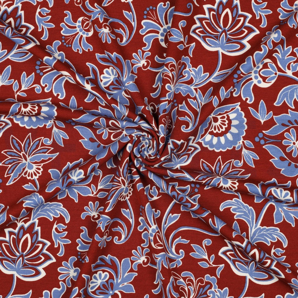 PUNTA DI ROMA FLEURS PAISLEY BORDEAUX #7