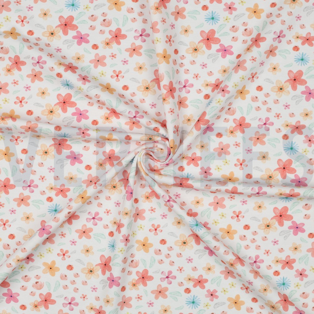 JERSEY GOTS DIGITAL FLEURS BLANC #7