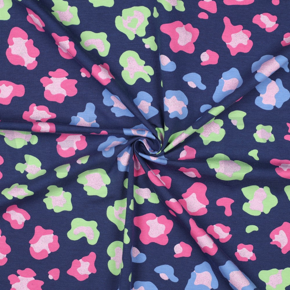 JERSEY GLITZER TIERHAUT MARINEBLAU #7