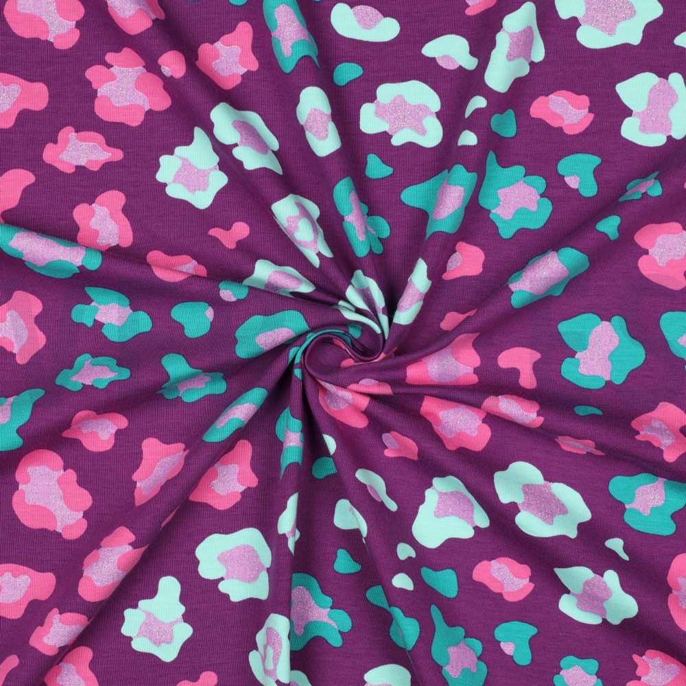 JERSEY GLITZER TIERHAUT LILA/VIOLETT #7