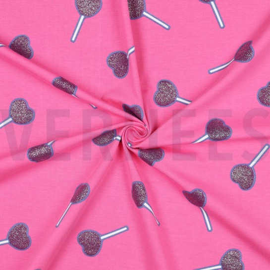 JERSEY GLITTER LOLLY FUCHSIA #7