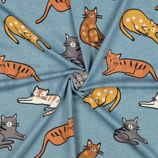 JERSEY MELANGE KATZEN RAUCHBLAU #7