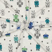 JERSEY MELANGE NEON ROBOTS ECRU (thumbnail) #3