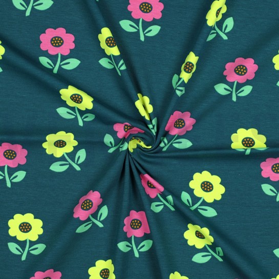 JERSEY NEON BLOEMEN DONKERGROEN #7