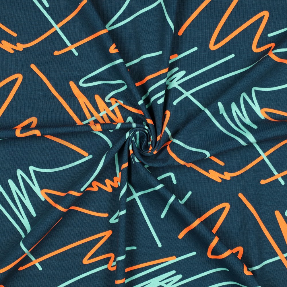 JERSEY NEON ABSTRACT PETROL #7