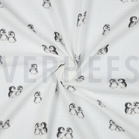 MUSSELIN GOTS DIGITAL TIERE WEISS #7