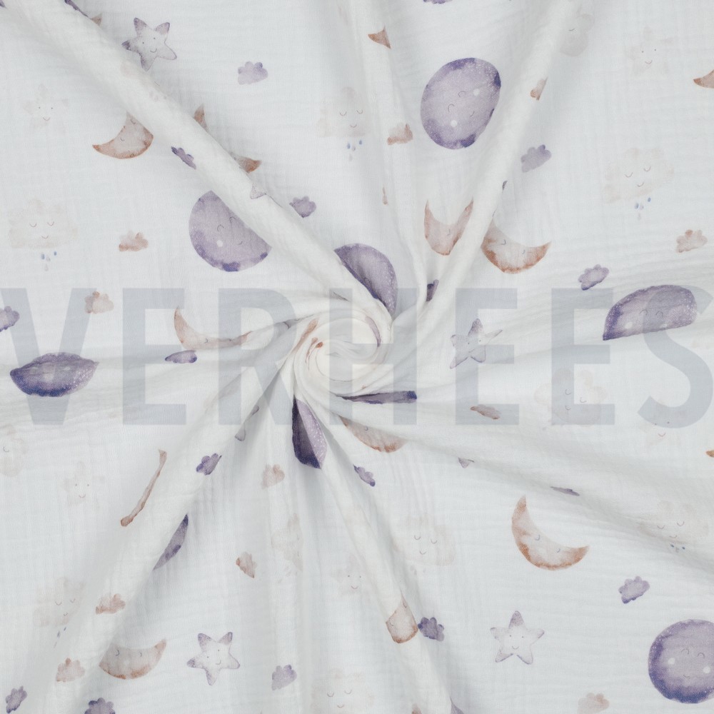 DOUBLE GAZE DE COTON GOTS DIGITAL  LUNE BLANC #7