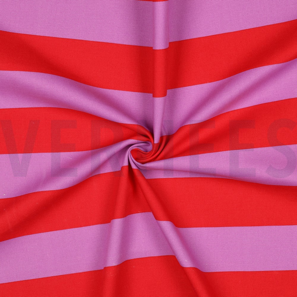 CANVAS STRIPES RED/MAUVE #7
