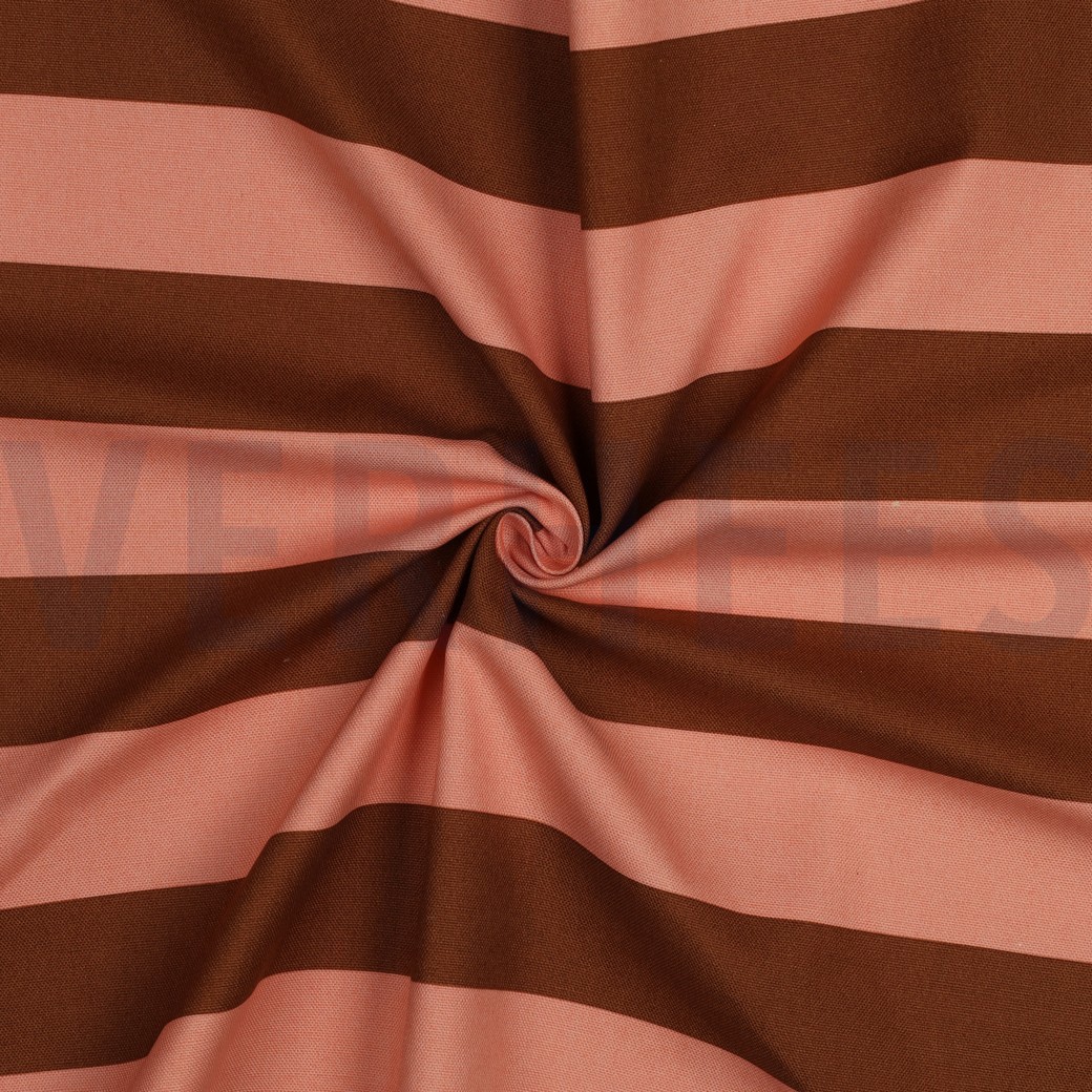 CANVAS STRIPES SALMON/BROWN #7