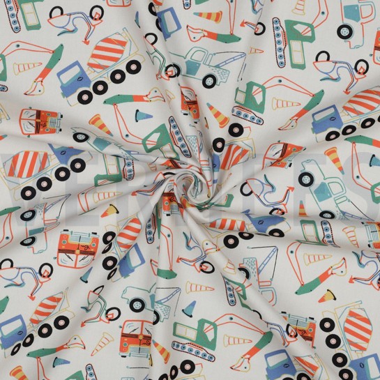 KATOENEN POPLIN WERKVOERTUIGEN GEBROKEN WIT #7