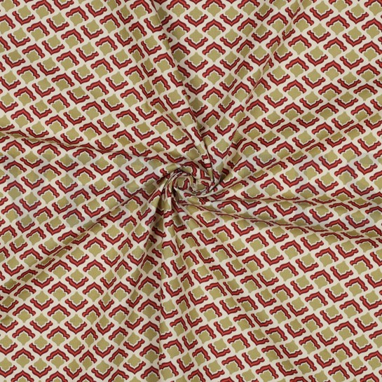 FINE POPLIN FLOWERS BURGUNDY #7