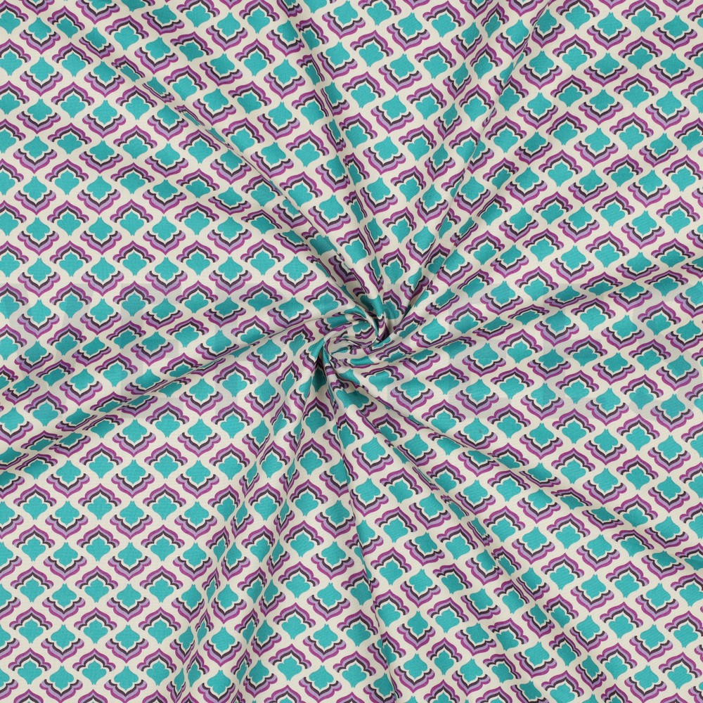 FINE POPLIN FLOWERS PURPLE #7