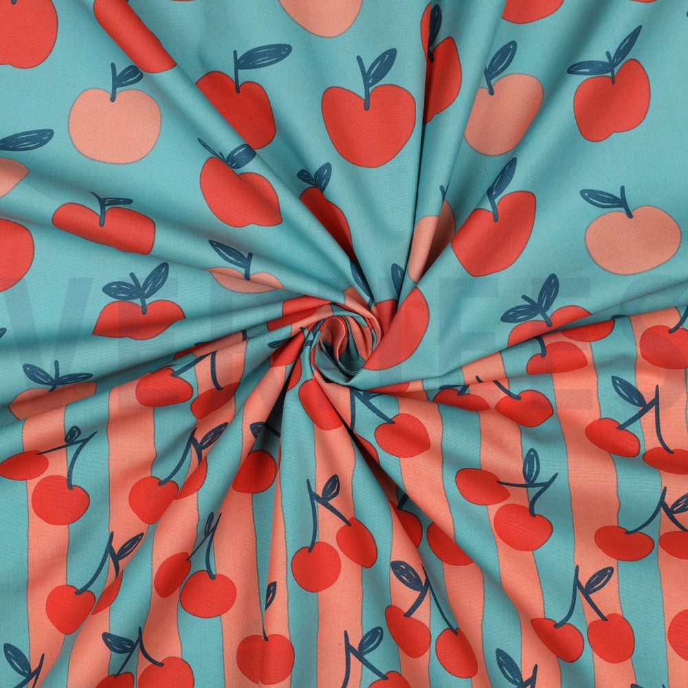 FINE POPLIN FRUIT LIGHT PETROL #7