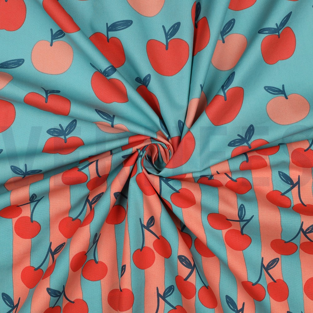 FINE POPLIN FRUIT LIGHT PETROL #7