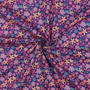 BAUMWOLLE POPELINE BLUMEN UND EINHÖRNER KOBALTBLAU (thumbnail) #3