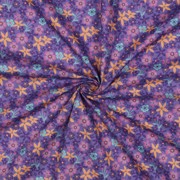 BAUMWOLLE POPELINE BLUMEN UND EINHÖRNER LAVENDEL (thumbnail) #3