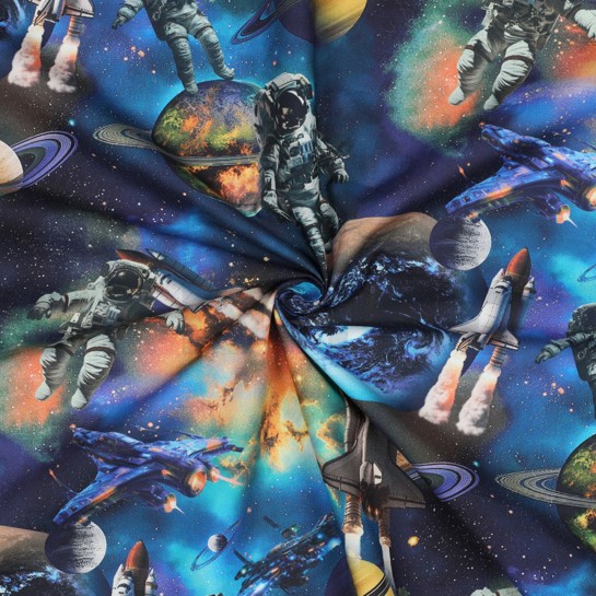 FINE POPLIN DIGITAL SPACE NAVY #7