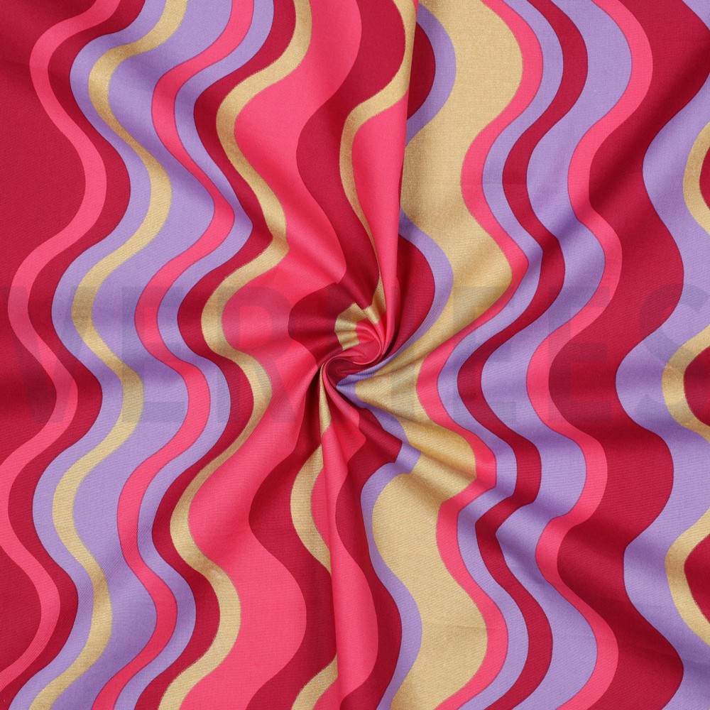 FINE POPLIN FOIL STRIPES LAVENDER #7
