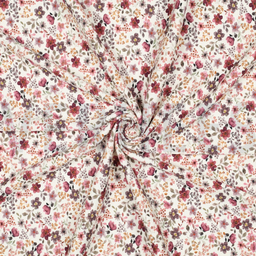 RIPPJERSEY DIGITAL BLUMEN BORDEAUXROT #7
