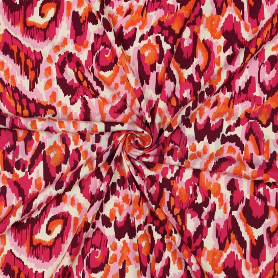 VISCOSE STRETCH IKAT FUCHSIA #7