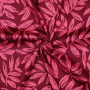 KATOEN SATIJN BLADEREN BORDEAUXROOD (thumbnail) #3