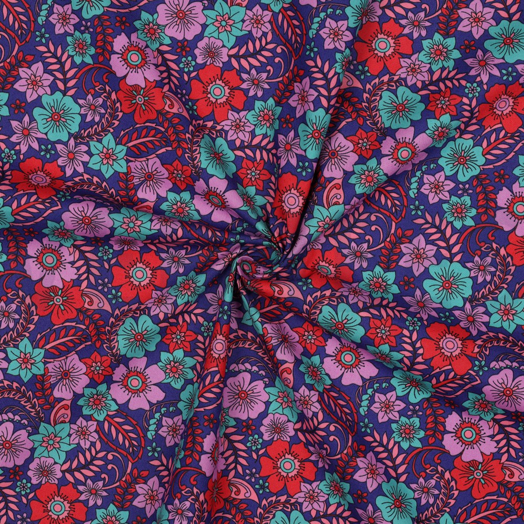 FINE POPLIN FLOWERS NAVY (high resolution) #3