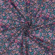 KATOENEN POPLIN DIGITAAL BLOEMEN DONKER PETROL (thumbnail) #3