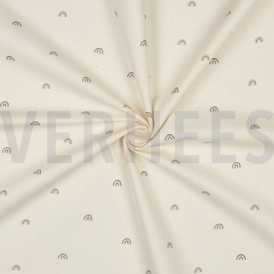 BAUMWOLLE POPELINE GOTS NATURAL REGENBÖGEN NATUR #7