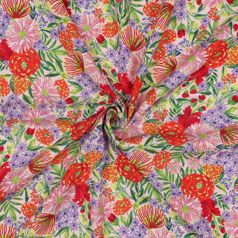 LENZING™ ECOVERO™ DIGITAAL BLOEMEN LICHTROZE #7