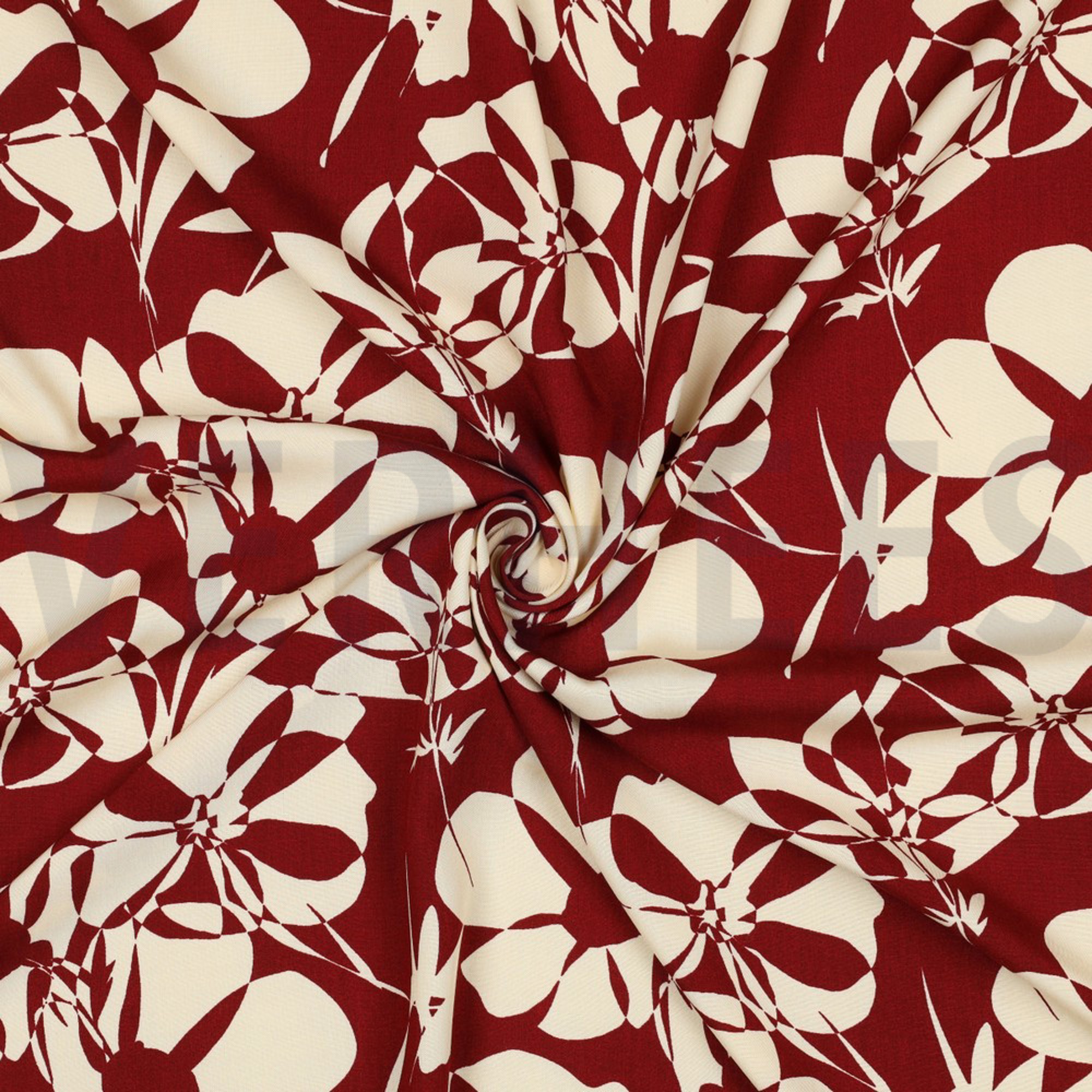VISCOSE RADIANCE ABSTRACT FLOWERS RED (high resolution) #3