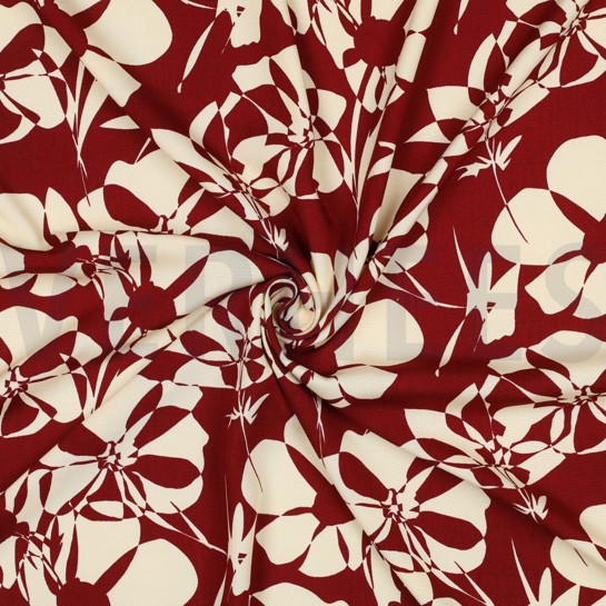 VISCOSE RADIANCE ABSTRACT FLOWERS RED #7