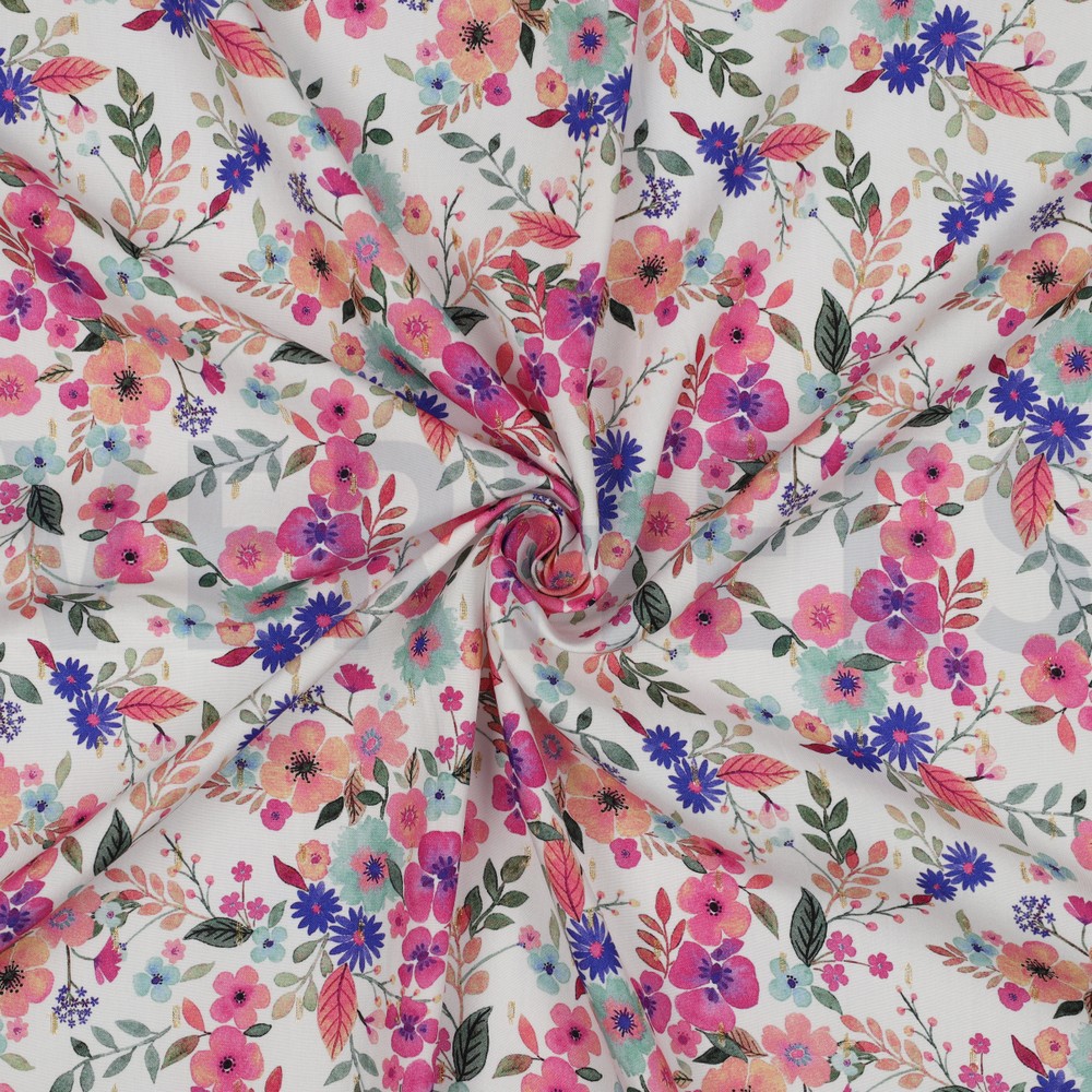 VISCOSE LUREX DIGITAL FLOWERS WHITE #7