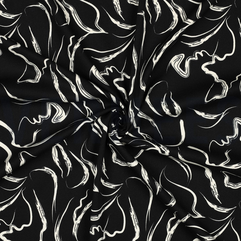 VISCOSE ROSELLA STRETCH ABSTRACT ZWART #7
