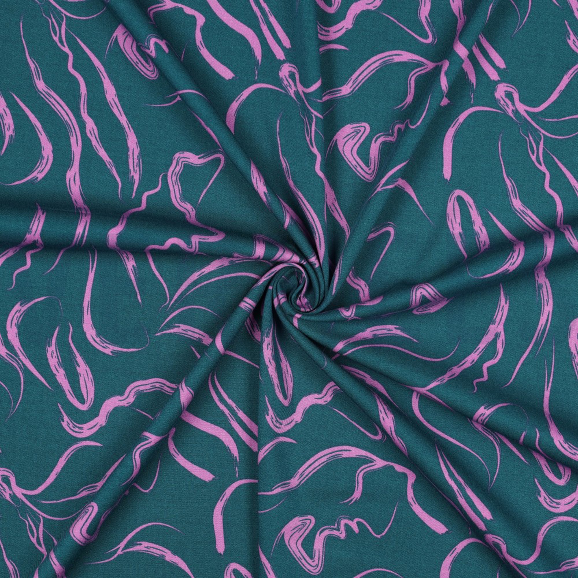 VISCOSE ROSELLA STRETCH ABSTRACT PETROL (high resolution) #3